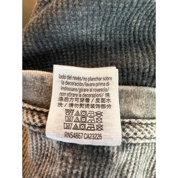 Victoria's Secret Pink Waffle Knit Top Tee Medium Taupe Gray Cropped Long Sleeve - Picture 7 of 8